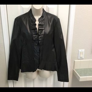 INC brand faux leather blazer